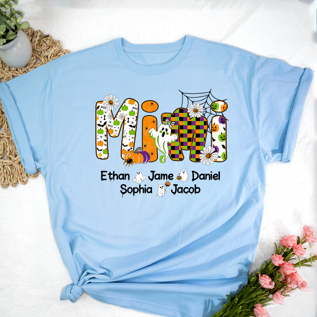 Halloween Mimi Custom Grandma And Grandkids Spooky Shirt