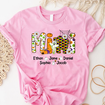 Halloween Mimi Custom Grandma And Grandkids Spooky Shirt