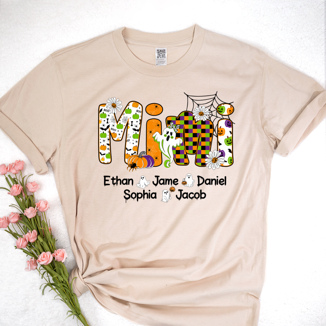 Halloween Mimi Custom Grandma And Grandkids Spooky Shirt