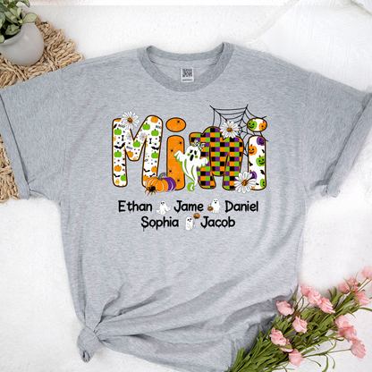 Halloween Mimi Custom Grandma And Grandkids Spooky Shirt