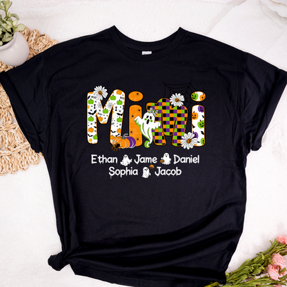Halloween Mimi Custom Grandma And Grandkids Spooky Shirt