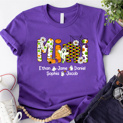 Halloween Mimi Custom Grandma And Grandkids Spooky Shirt