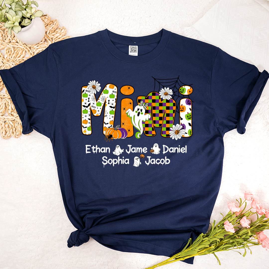Halloween Mimi Custom Grandma And Grandkids Spooky Shirt