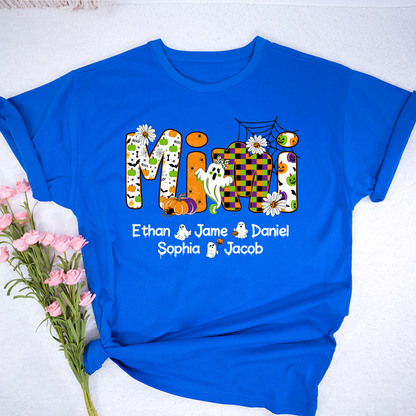Halloween Mimi Custom Grandma And Grandkids Spooky Shirt