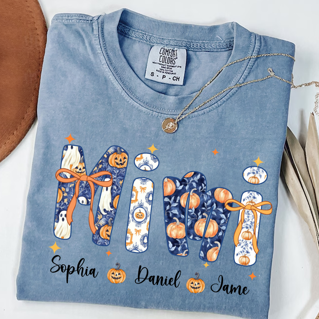 Halloween Mimi Custom Grandma and Grankids Autumn Vibes Shirt