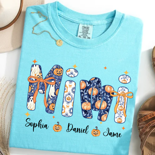 Halloween Mimi Custom Grandma and Grankids Autumn Vibes Shirt