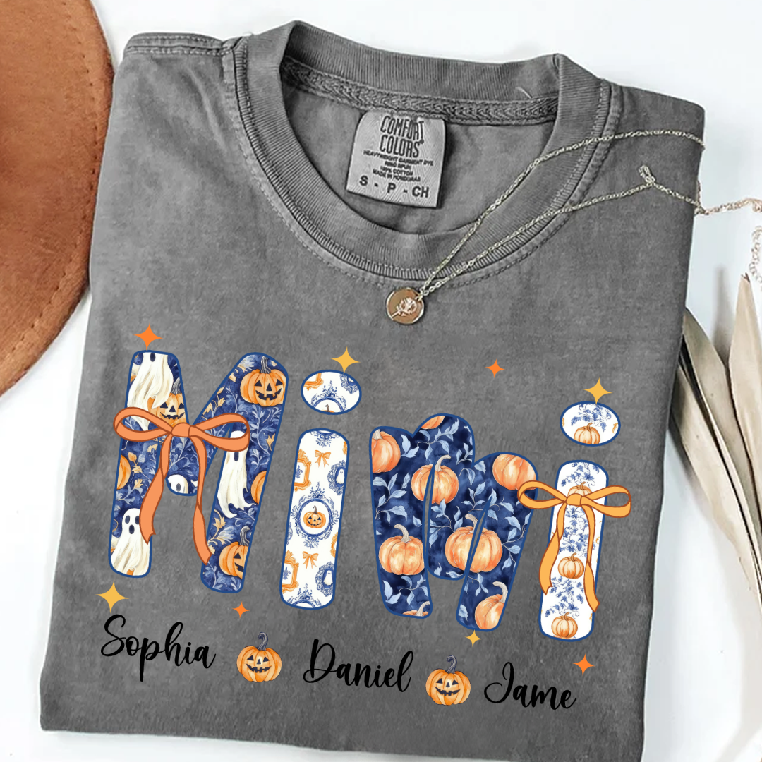 Halloween Mimi Custom Grandma and Grankids Autumn Vibes Shirt