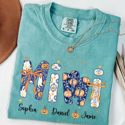Halloween Mimi Custom Grandma and Grankids Autumn Vibes Shirt