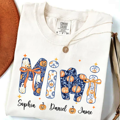 Halloween Mimi Custom Grandma and Grankids Autumn Vibes Shirt
