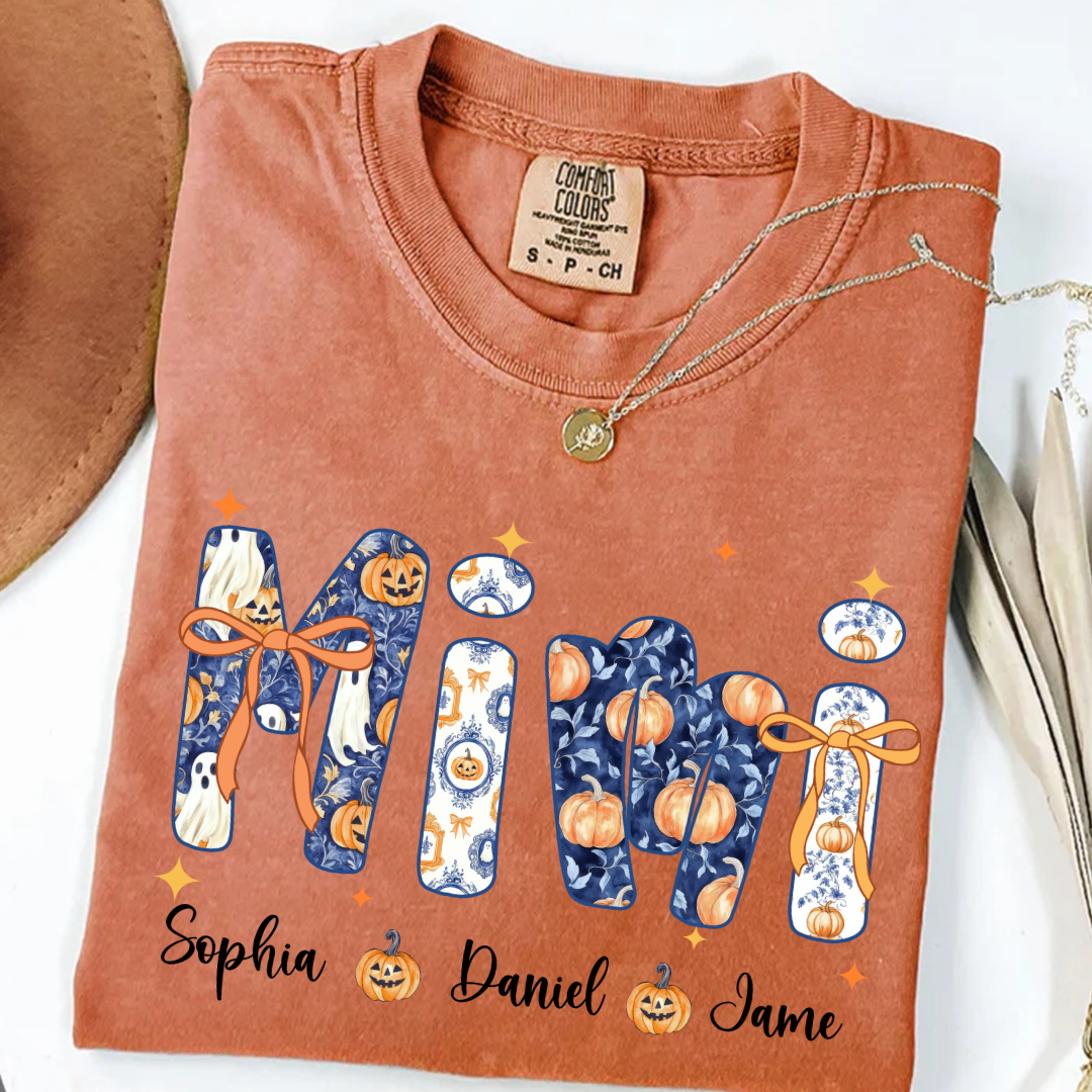 Halloween Mimi Custom Grandma and Grankids Autumn Vibes Shirt