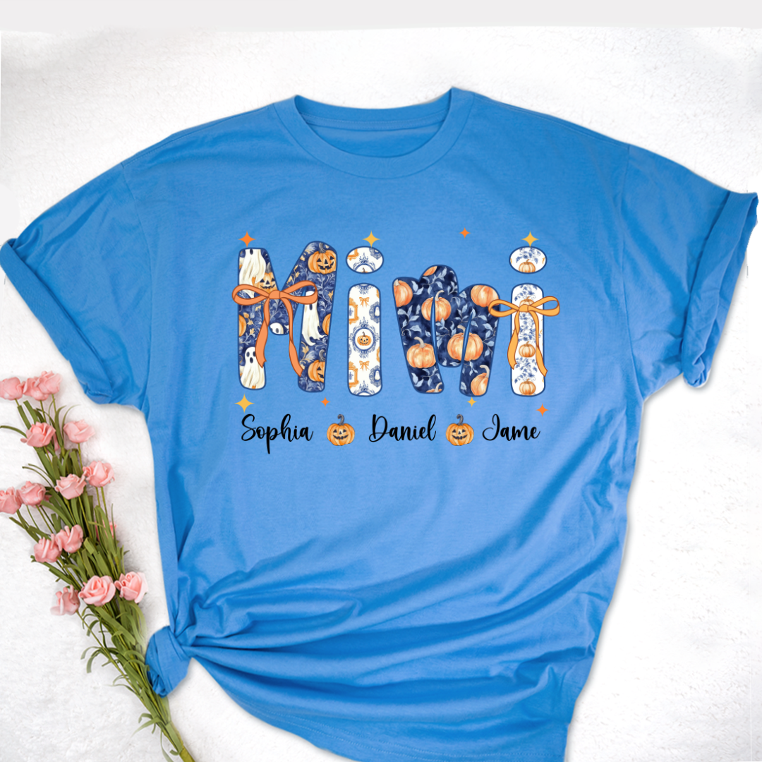 Halloween Mimi Custom Grandma and Grankids Autumn Vibes Shirt