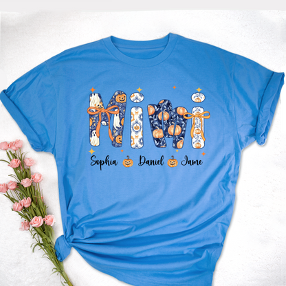 Halloween Mimi Custom Grandma and Grankids Autumn Vibes Shirt