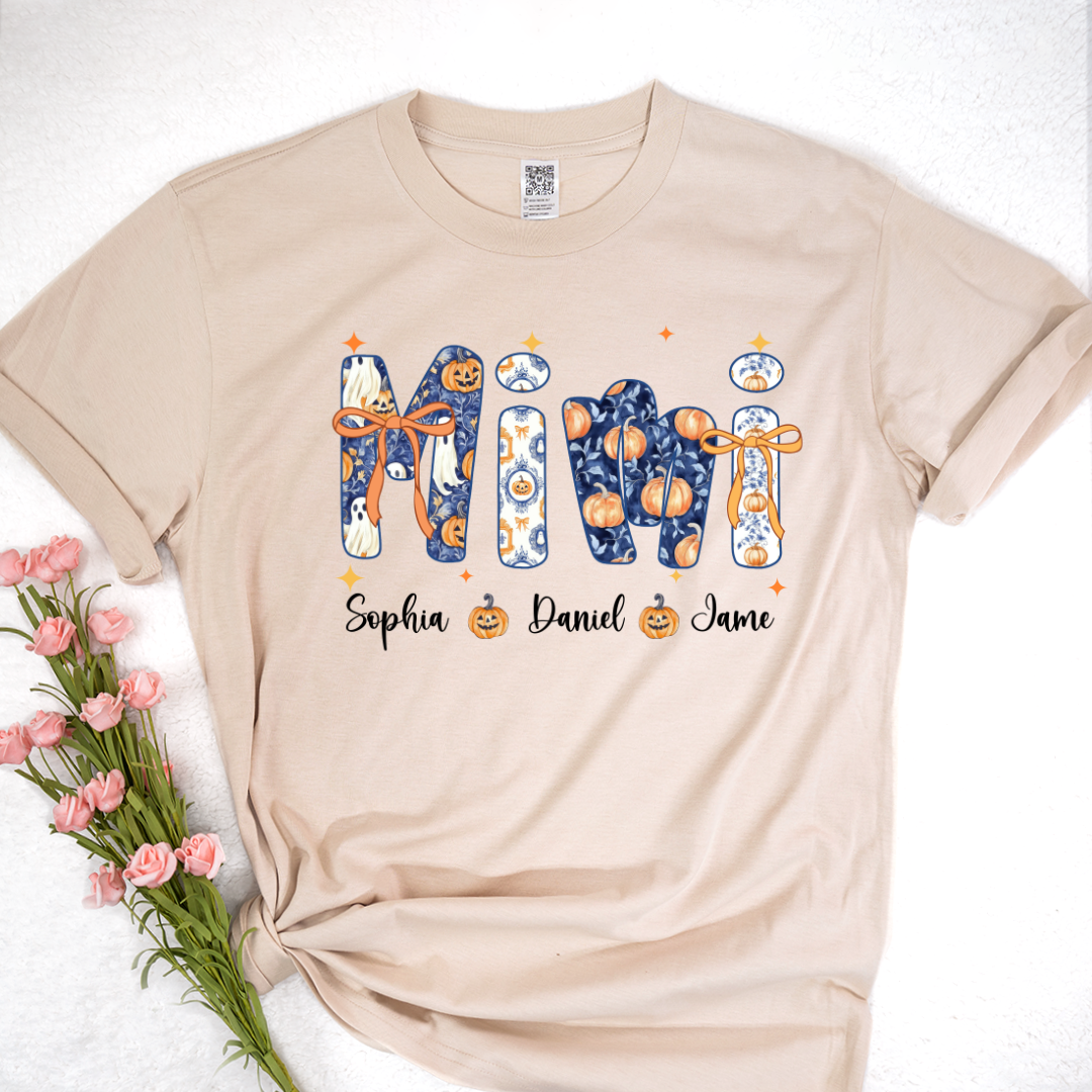 Halloween Mimi Custom Grandma and Grankids Autumn Vibes Shirt