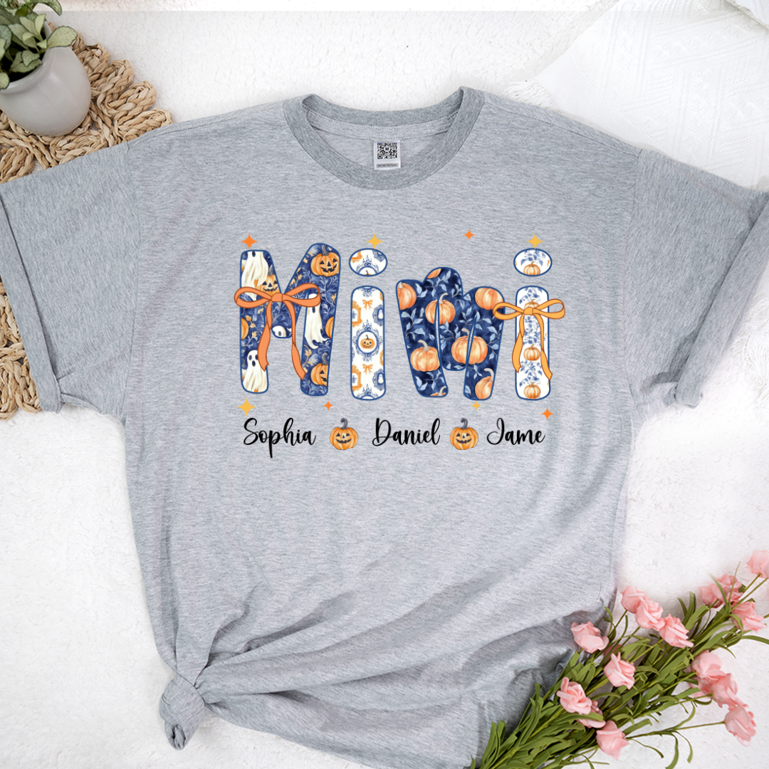 Halloween Mimi Custom Grandma and Grankids Autumn Vibes Shirt