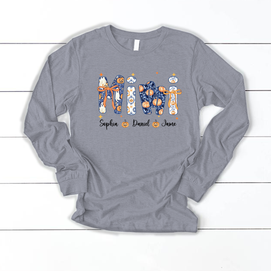Halloween Mimi Custom Grandma and Grankids Autumn Vibes Shirt