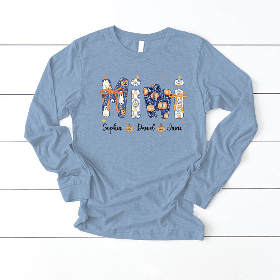 Halloween Mimi Custom Grandma and Grankids Autumn Vibes Shirt