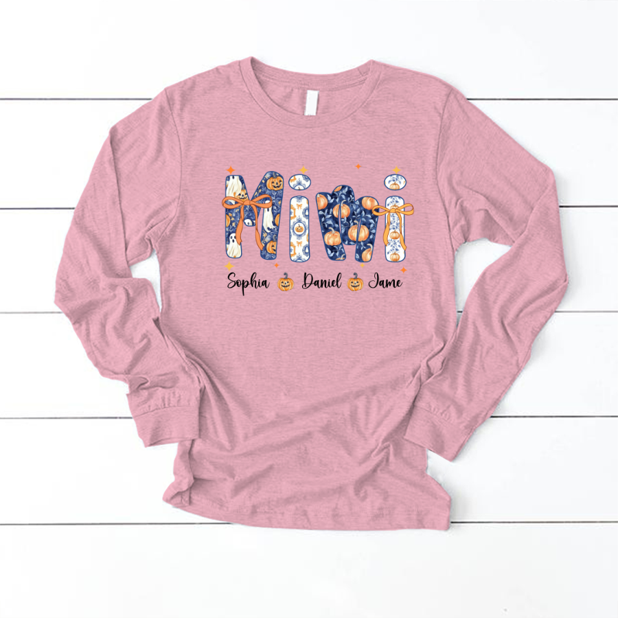 Halloween Mimi Custom Grandma and Grankids Autumn Vibes Shirt