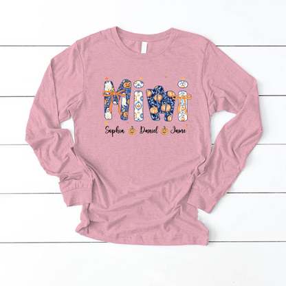 Halloween Mimi Custom Grandma and Grankids Autumn Vibes Shirt