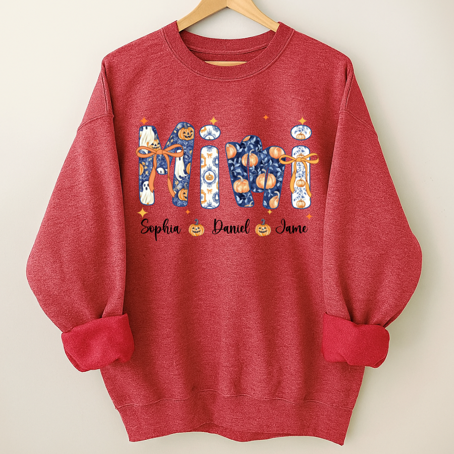 Halloween Mimi Custom Grandma and Grankids Autumn Vibes Shirt