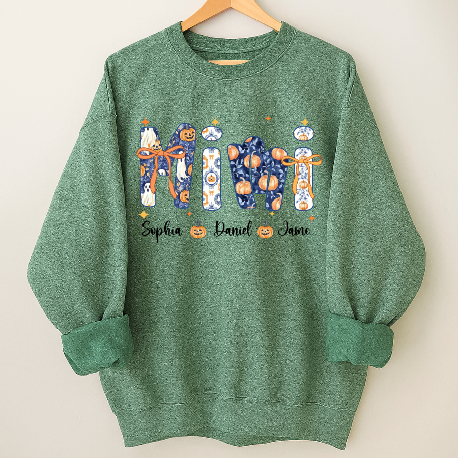 Halloween Mimi Custom Grandma and Grankids Autumn Vibes Shirt