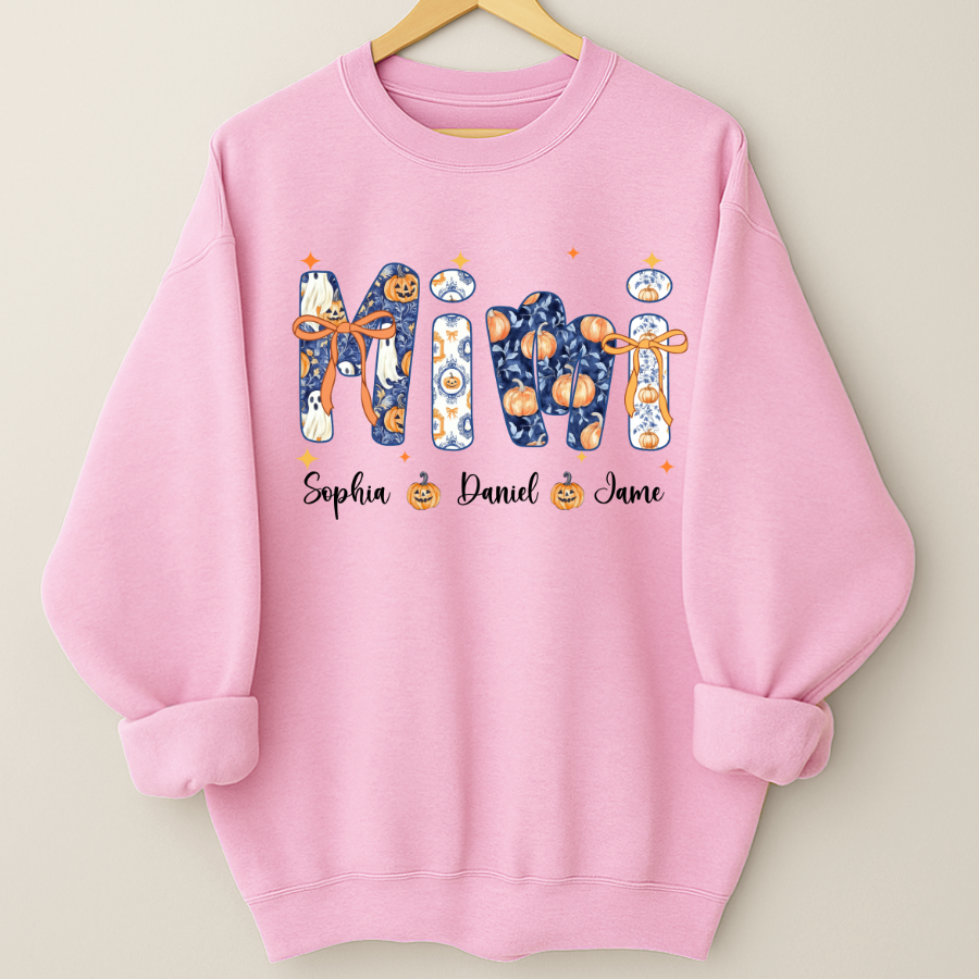 Halloween Mimi Custom Grandma and Grankids Autumn Vibes Shirt