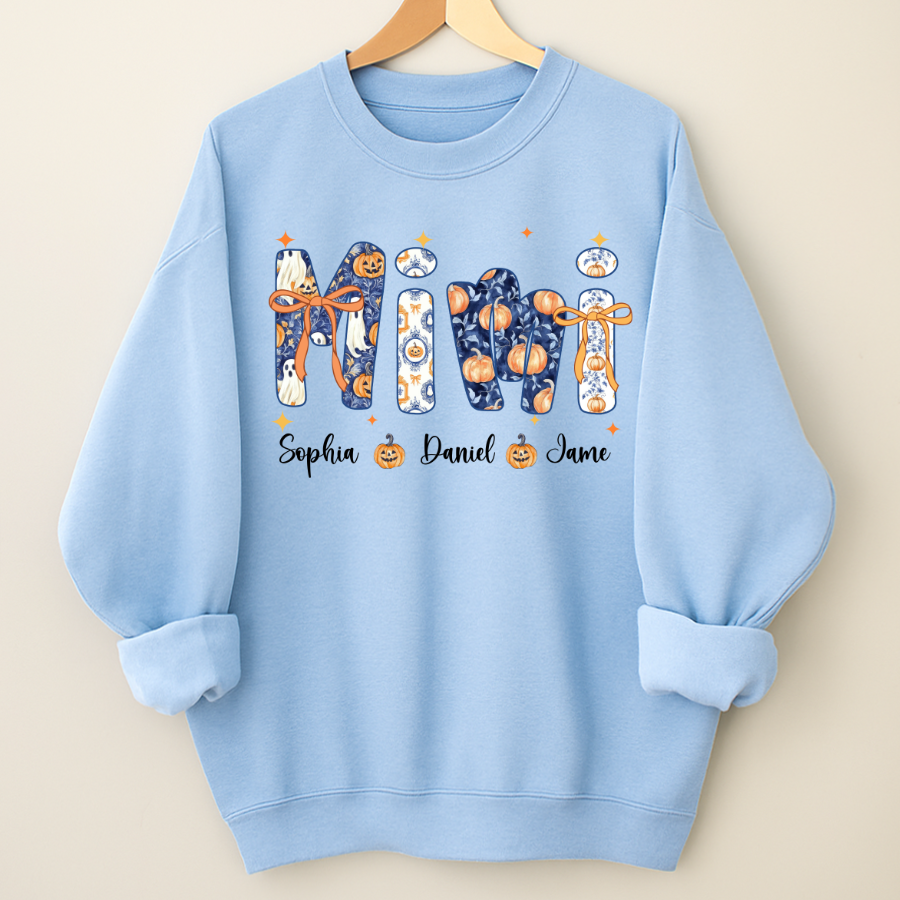Halloween Mimi Custom Grandma and Grankids Autumn Vibes Shirt