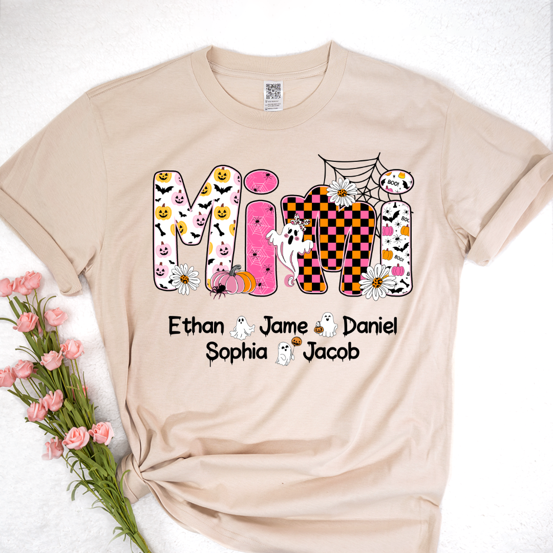 Halloween Mimi Pumpkins Boo Custom Grandma And Grandkids  Shirt
