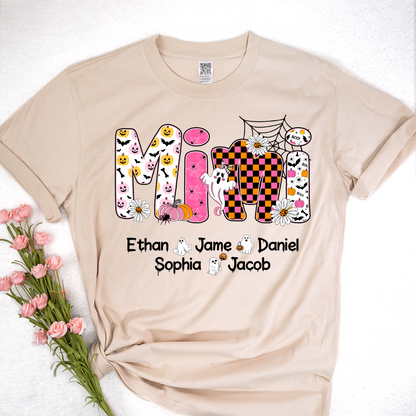 Halloween Mimi Pumpkins Boo Custom Grandma And Grandkids  Shirt