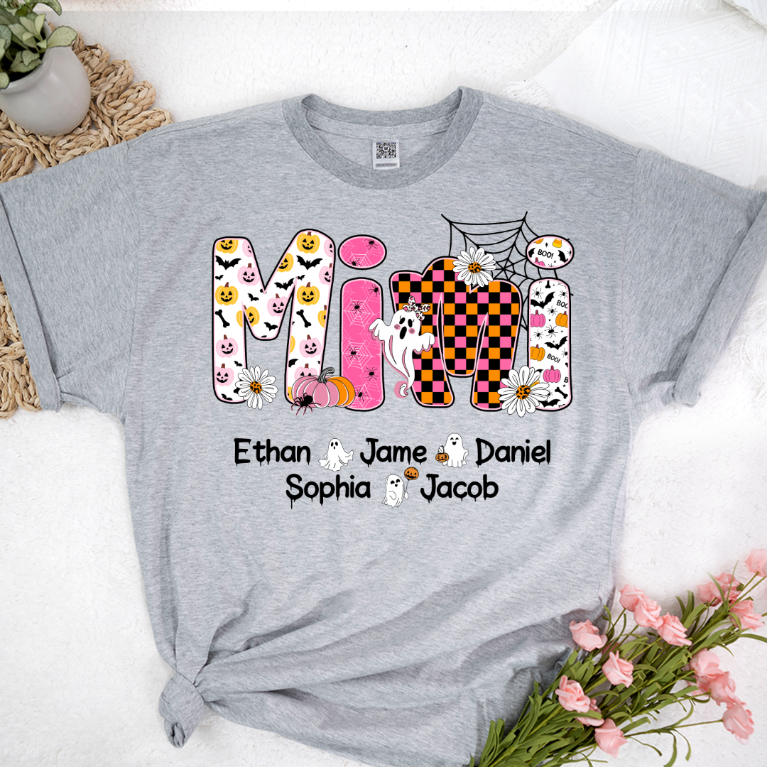 Halloween Mimi Pumpkins Boo Custom Grandma And Grandkids  Shirt