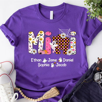 Halloween Mimi Pumpkins Boo Custom Grandma And Grandkids  Shirt