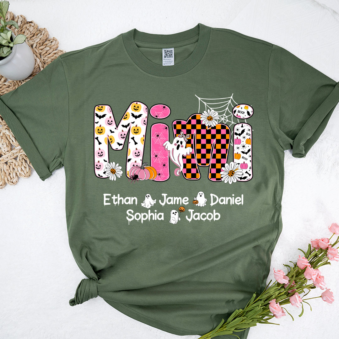 Halloween Mimi Pumpkins Boo Custom Grandma And Grandkids  Shirt