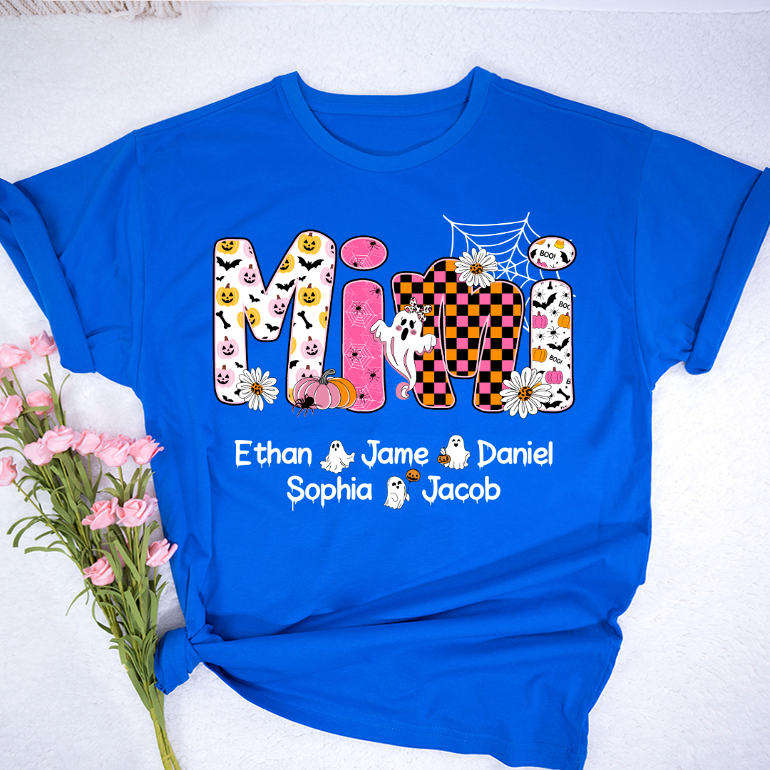 Halloween Mimi Pumpkins Boo Custom Grandma And Grandkids  Shirt