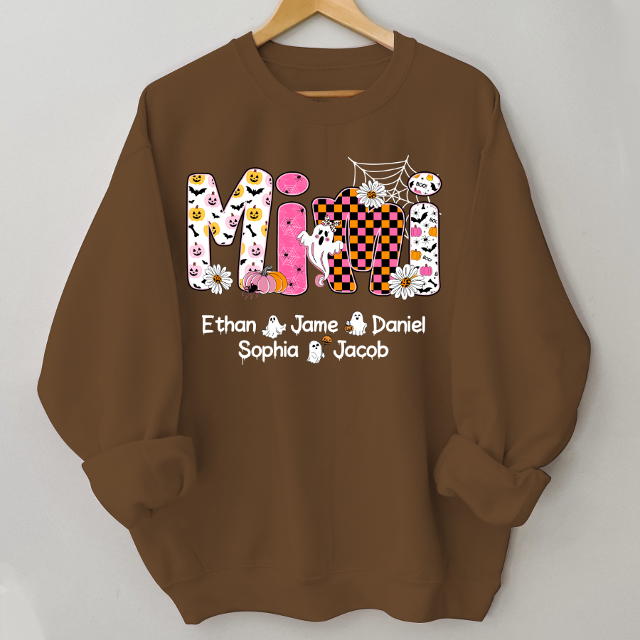 Halloween Mimi Pumpkins Boo Custom Grandma And Grandkids  Shirt