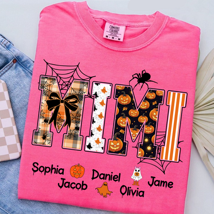 Halloween Mimi Spooky Custom Grandma And Grandkids Shirt