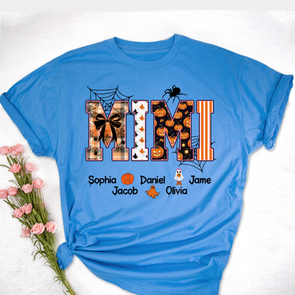 Halloween Mimi Spooky Custom Grandma And Grandkids Shirt