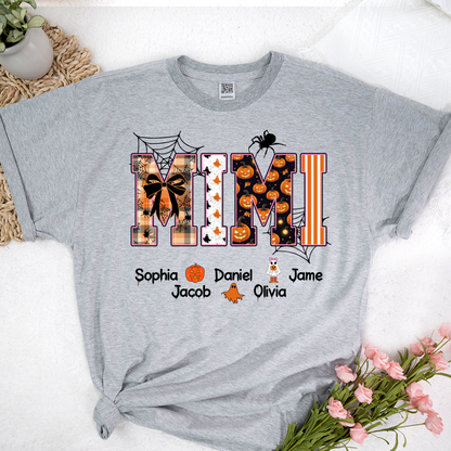 Halloween Mimi Spooky Custom Grandma And Grandkids Shirt