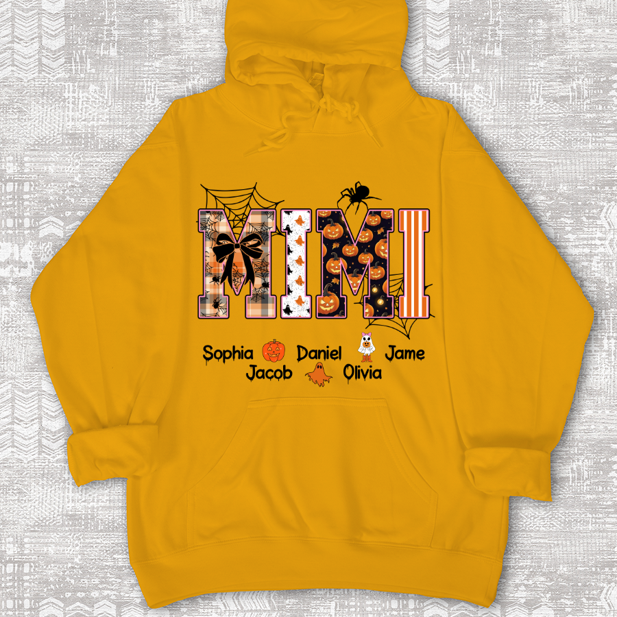Halloween Mimi Spooky Custom Grandma And Grandkids Shirt