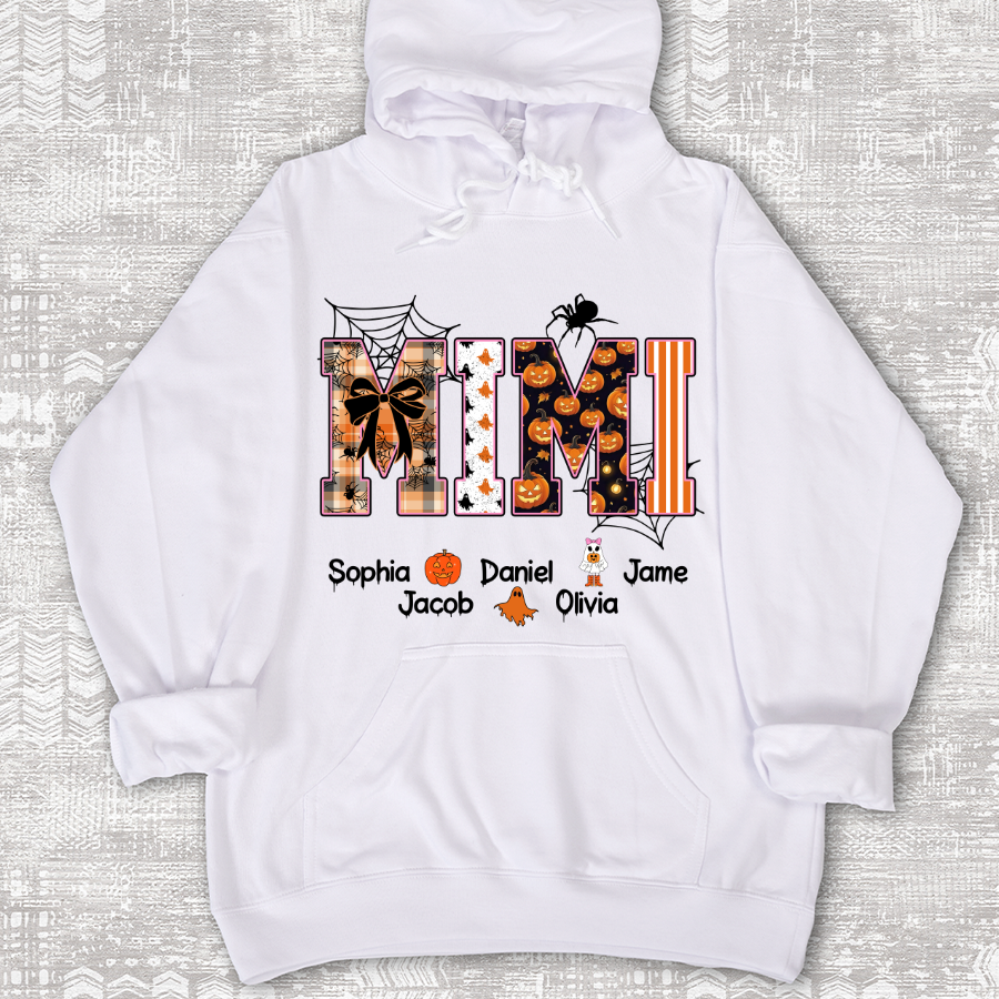 Halloween Mimi Spooky Custom Grandma And Grandkids Shirt
