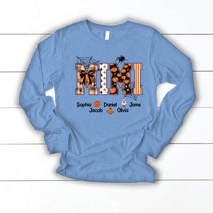 Halloween Mimi Spooky Custom Grandma And Grandkids Shirt