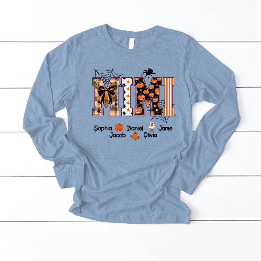 Halloween Mimi Spooky Custom Grandma And Grandkids Shirt