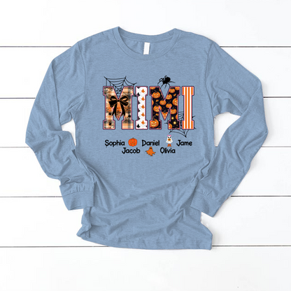 Halloween Mimi Spooky Custom Grandma And Grandkids Shirt