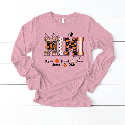 Halloween Mimi Spooky Custom Grandma And Grandkids Shirt
