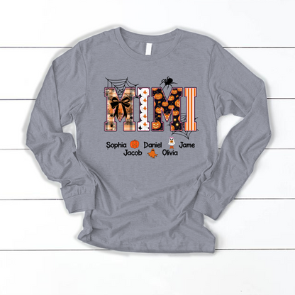 Halloween Mimi Spooky Custom Grandma And Grandkids Shirt