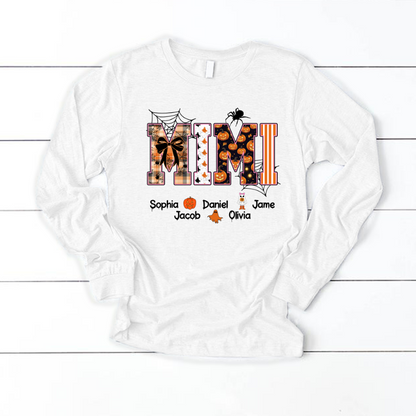 Halloween Mimi Spooky Custom Grandma And Grandkids Shirt