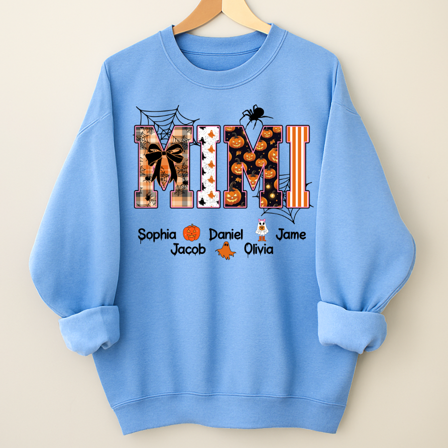 Halloween Mimi Spooky Custom Grandma And Grandkids Shirt