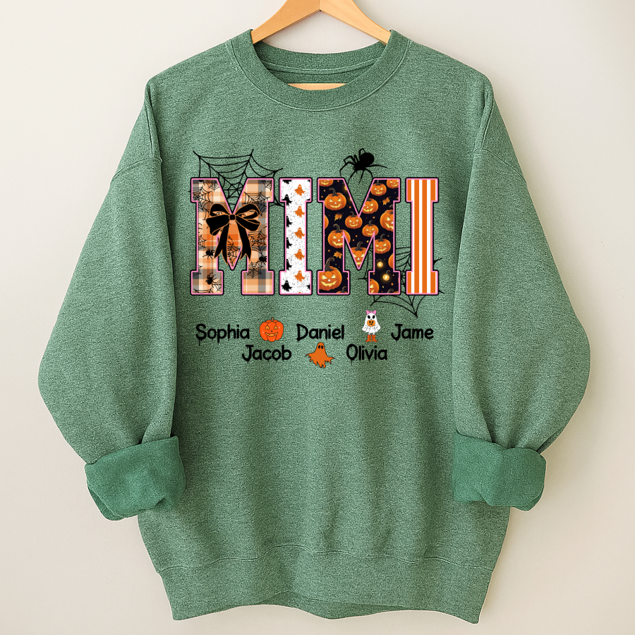 Halloween Mimi Spooky Custom Grandma And Grandkids Shirt