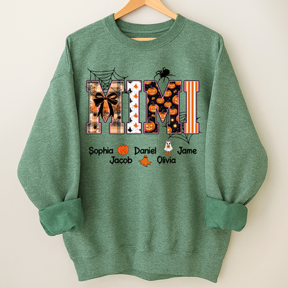 Halloween Mimi Spooky Custom Grandma And Grandkids Shirt