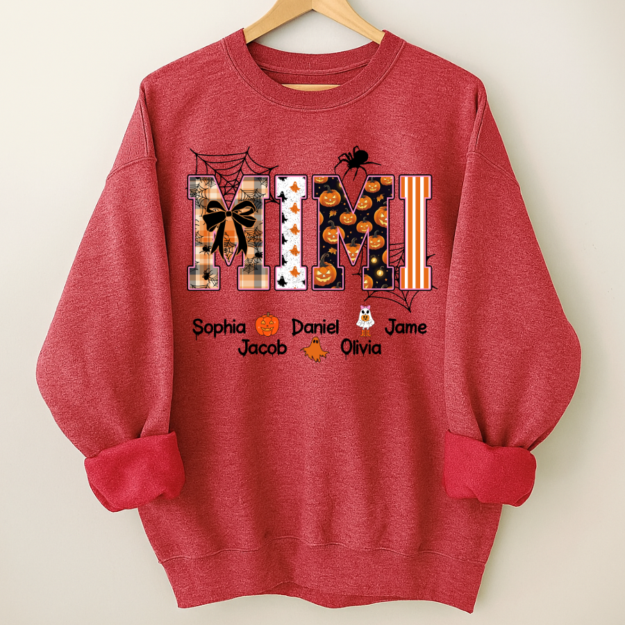 Halloween Mimi Spooky Custom Grandma And Grandkids Shirt