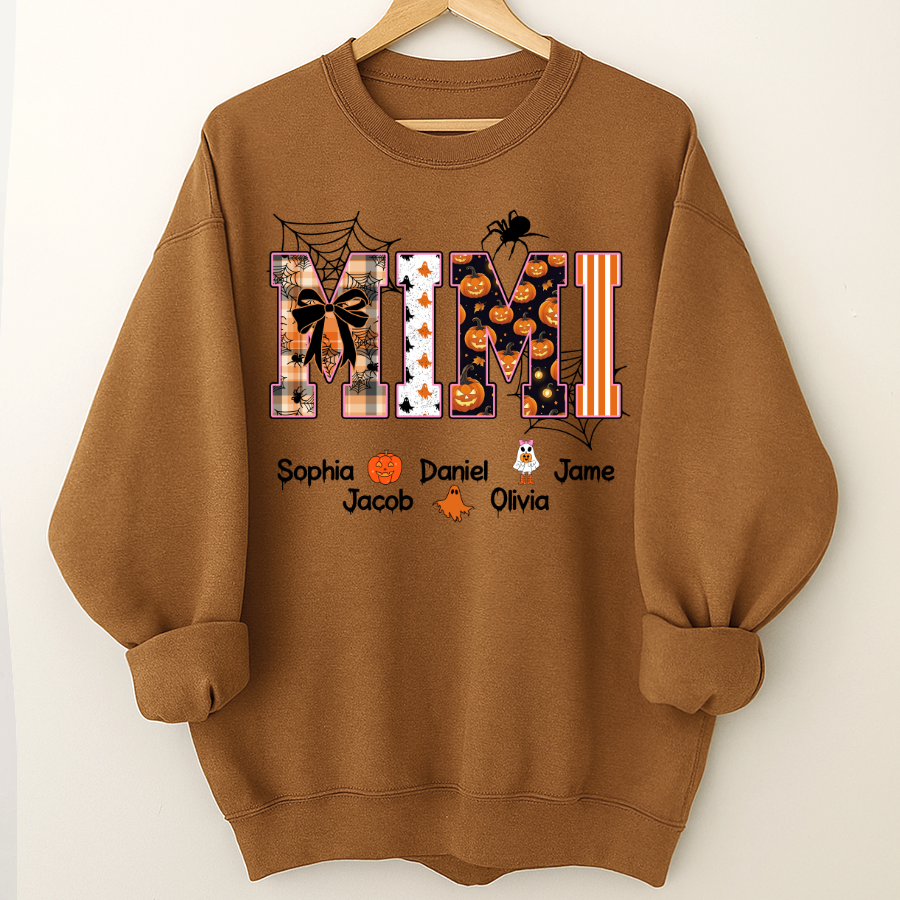 Halloween Mimi Spooky Custom Grandma And Grandkids Shirt