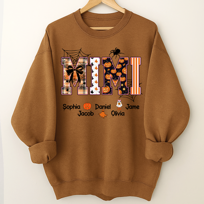 Halloween Mimi Spooky Custom Grandma And Grandkids Shirt